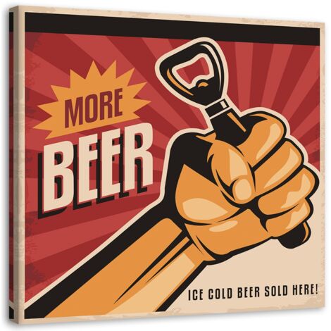 Tableau sur toile Panneau rétro Bière 50x50