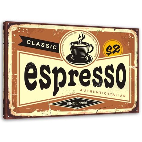 Tableau sur toile Panneau Rétro Café Espresso 60x40
