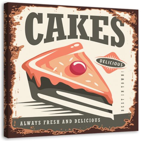 Tableau sur toile Panneau Vintage Cakes 50x50