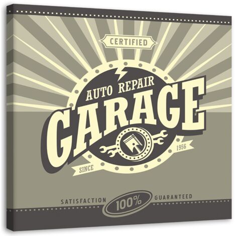 Tableau sur toile Panneau Vintage Garage 50x50