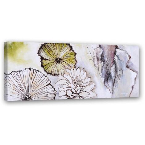 Tableau sur toile Panorama peint fleurs 90x30