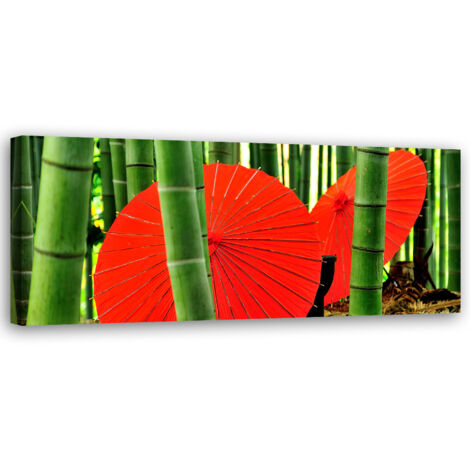 Tableau sur toile Parapluies japonais en bambou 90x30