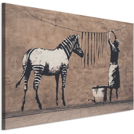 Tableau sur toile, Peinture sur 1 toile – 90 x 60 cm, Motif Banksy