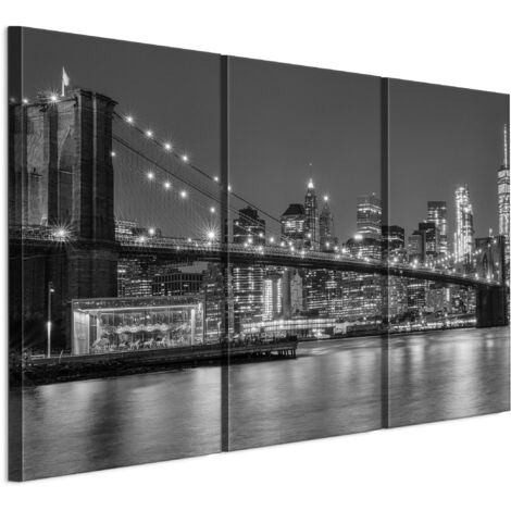 Tableau sur toile, Peinture sur 3 toiles – 90 x 60 cm, Motif moderne