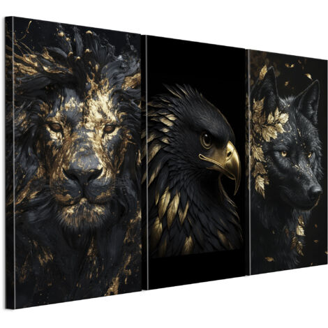 Tableau sur toile, Peinture sur 3 toiles – 90 x 60 cm, Motif moderne
