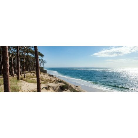 Tableau sur toile plage bassin Arcachon 30x97 cm - Impression sur Toile Murale Décorative - Image imprimée en HD sur Toile - Toile sur Châssis en Bois FSC - Fabriqué en France