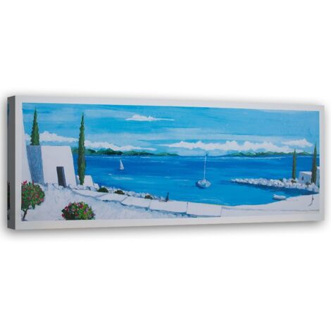 Tableau sur toile Plage Mer Paysage Bleu 90x30