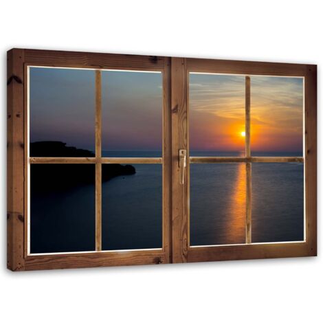 Tableau sur toile Plage Paysage Fenêtre 100x70