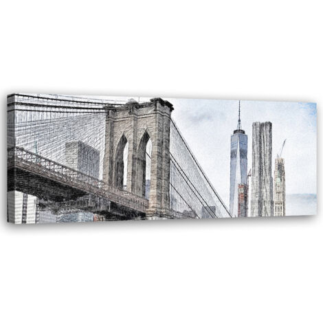 Tableau sur toile Pont de Brooklyn 90x30