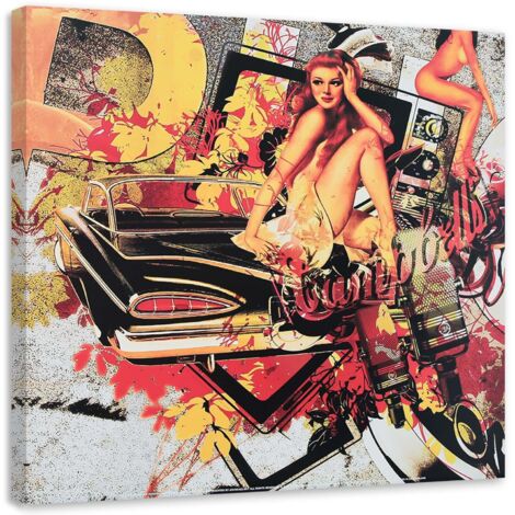 Tableau sur toile Pop Art Femme abstraite 40x40