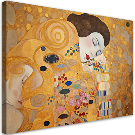 Tableau sur toile Portrait de femme abstrait - G. Klimt 100x70