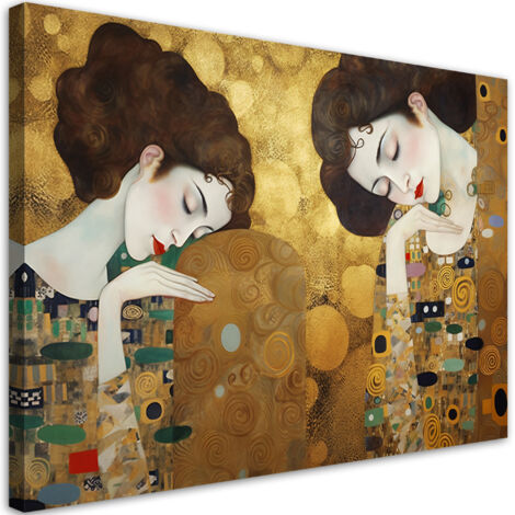 Tableau sur toile Portrait de femme en or - G. Klimt 90x60