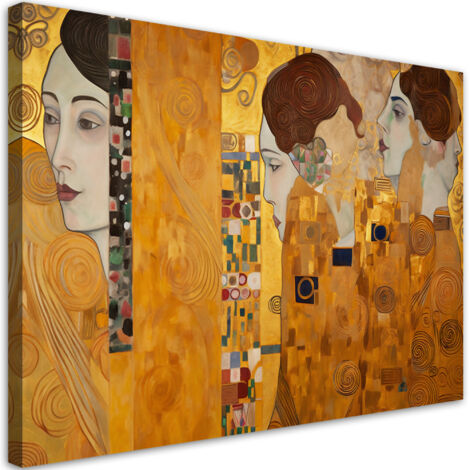 Tableau sur toile Portrait doré d'une femme - G. Klimt 60x40