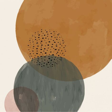 Tableau sur toile rond abstrait 30x30 cm - Impression sur Toile Murale Décorative - Image imprimée en HD sur Toile - Toile sur Châssis en Bois FSC - Fabriqué en France