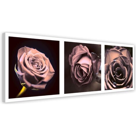 Tableau sur toile Rose Roses panoramique 90x30