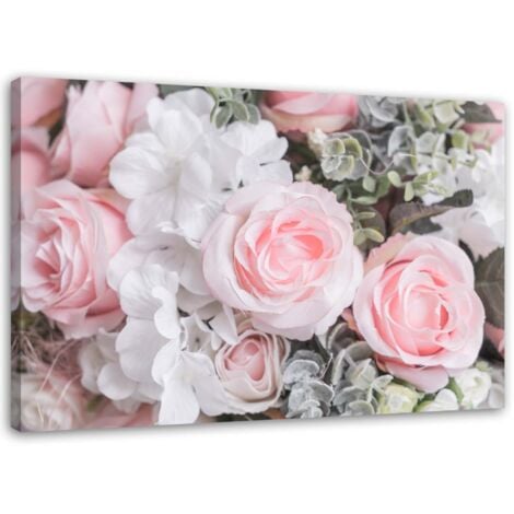 Tableau sur toile, Roses roses - 120x80