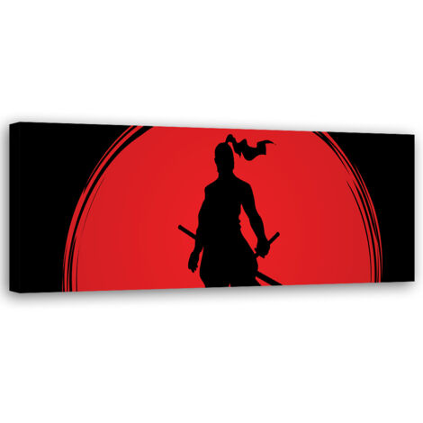 Tableau sur toile Samouraï Japon Soleil 90x30