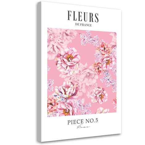 Tableau sur toile Shabby Chic fleurs de pivoine rose 40x60