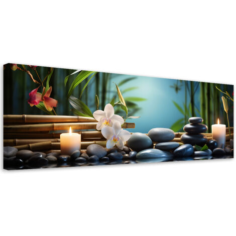 Tableau sur toile Spa Zen Orchidée 90x30
