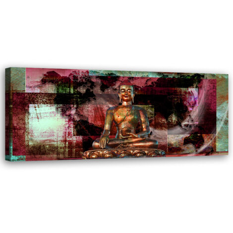 Tableau sur toile Statue de Bouddha rose 90x30