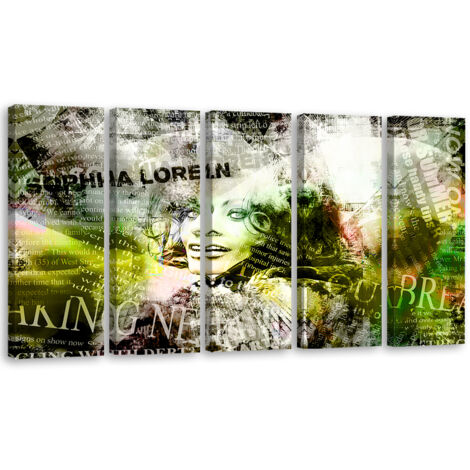Tableau sur toile Tableau sur toile en 5 parties Sophia Loren 100x70