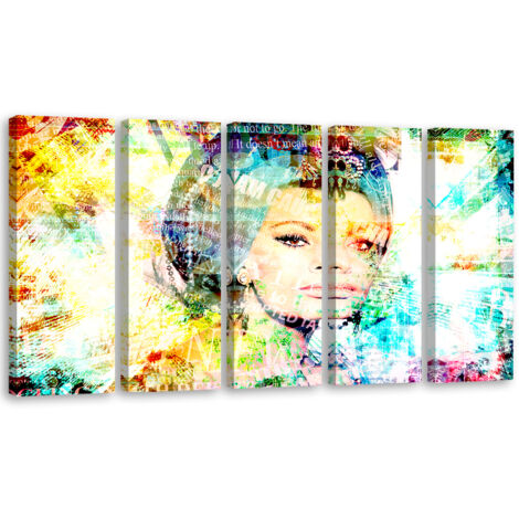 Tableau sur toile Tableau sur toile en 5 parties Sophia Loren 200x100