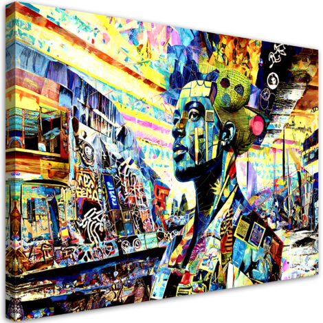 Tableau sur toile Tableau sur toile Femme colorée Abstraction 100x70