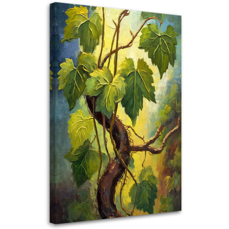 Tableau sur toile Tableau sur toile Feuilles de vigne vertes 40x60