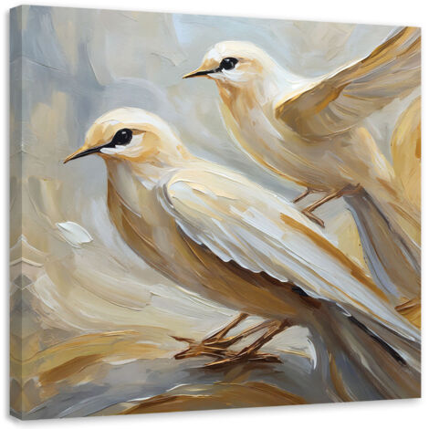 Tableau sur toile Tableau sur toile Oiseaux imprimés comme peints 30x30