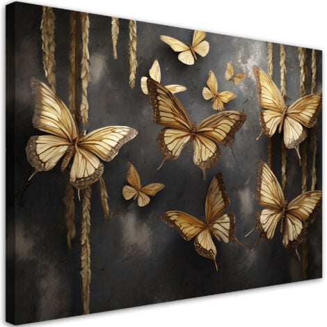 Tableau sur toile Tableau sur toile Papillons dorés 60x40