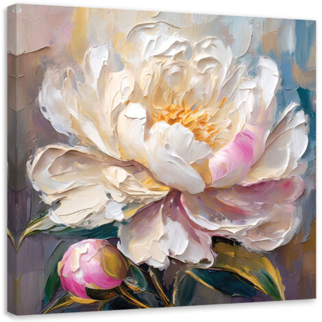 Tableau sur toile Tableau sur toile Pivoine peinte 60x60