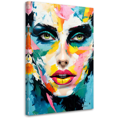 Tableau sur toile Tableau sur toile Visage coloré d'une femme 70x100