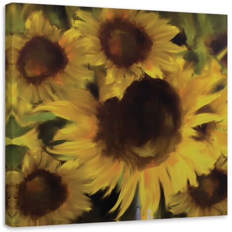 Tableau sur toile Tournesol Fleurs Jaune 60x60