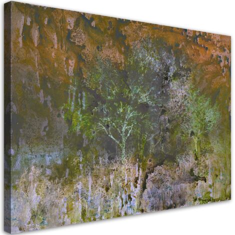 Tableau sur toile Un arbre en fleurs dans la prairie rouille 90x60
