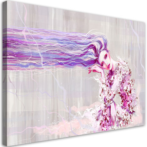 Tableau sur toile Une femme aux cheveux longs 100x70