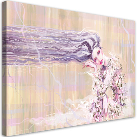 Tableau sur toile Une femme aux cheveux longs 60x40