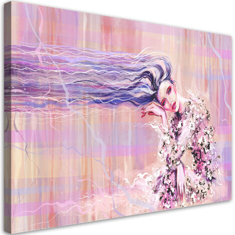 Tableau sur toile Une femme aux cheveux longs 90x60