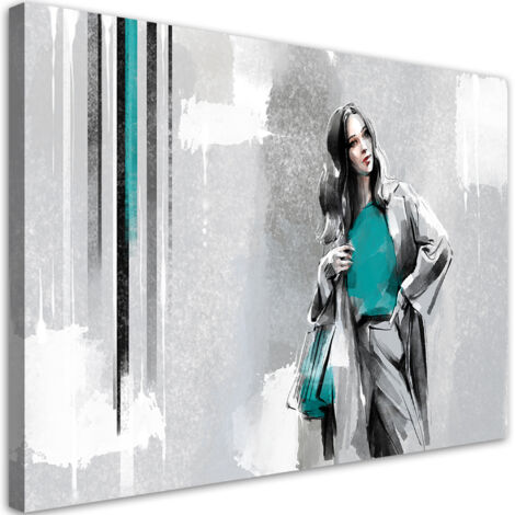 Tableau sur toile Une femme dans un manteau 100x70