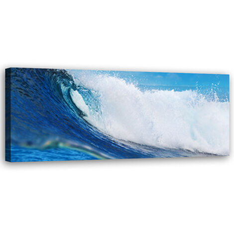 Tableau sur toile Vague bleue 90x30