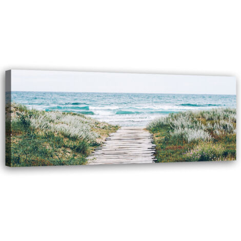 Tableau sur toile Vagues sur la mer 90x30