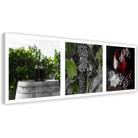 Tableau sur toile VinRaisin Feuilles 90x30