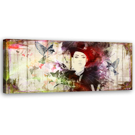 Tableau sur toile Visage de femme abstrait 90x30
