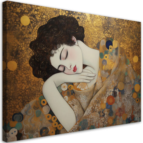 Tableau sur toile Visage de femme - G. Klimt 90x60
