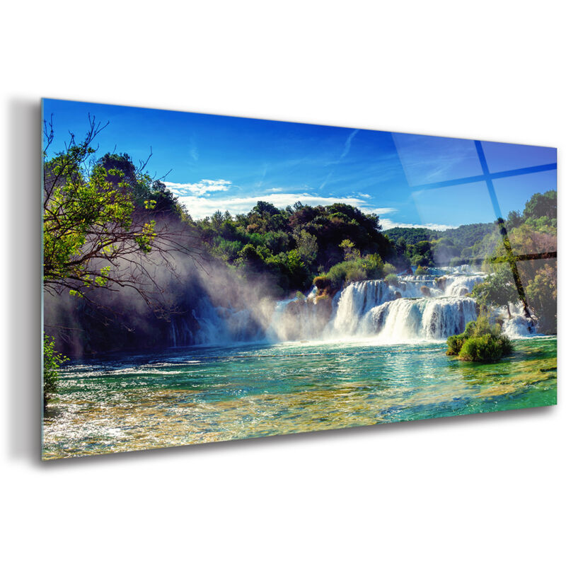 Tableau sur verre – 120 x 60 cm - Tableau mural décoratif - Verre Décorative - Paysage Panoramique
