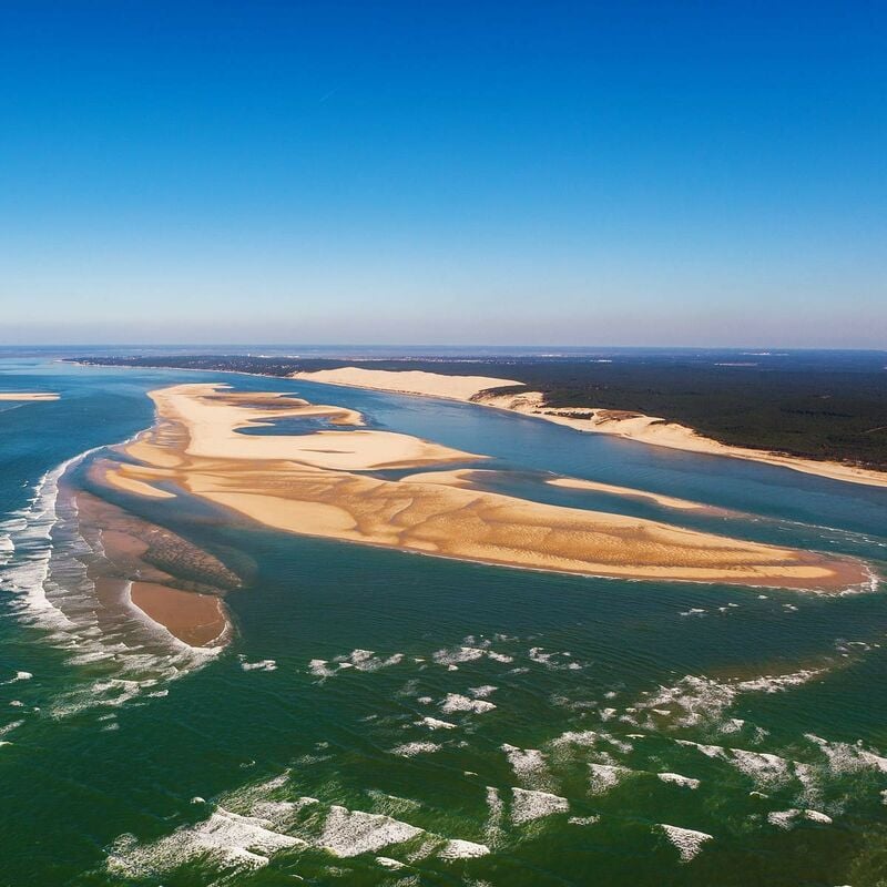 Ceanothe - Tableau sur verre banc Arguin dune du Pilat 30x30 cm - Impression sur Verre - Image hd imprimée sur Verre - Tableau mural décoratif en