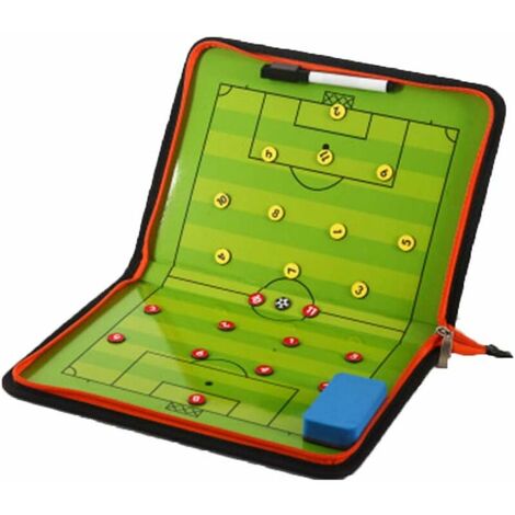 Tableau Tactique Football Entraîneur Board,Entraîneur de Football Magnétique Stratégie Panneau kit Portable avec Crayons,Gomme, Aimants,pour Entraînement, Compétition