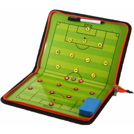 Tableau Tactique Football Entraîneur Board,Entraîneur de Football Magnétique Stratégie Panneau kit Portable avec Crayons,Gomme, Aimants,pour Entraînement, Compétition