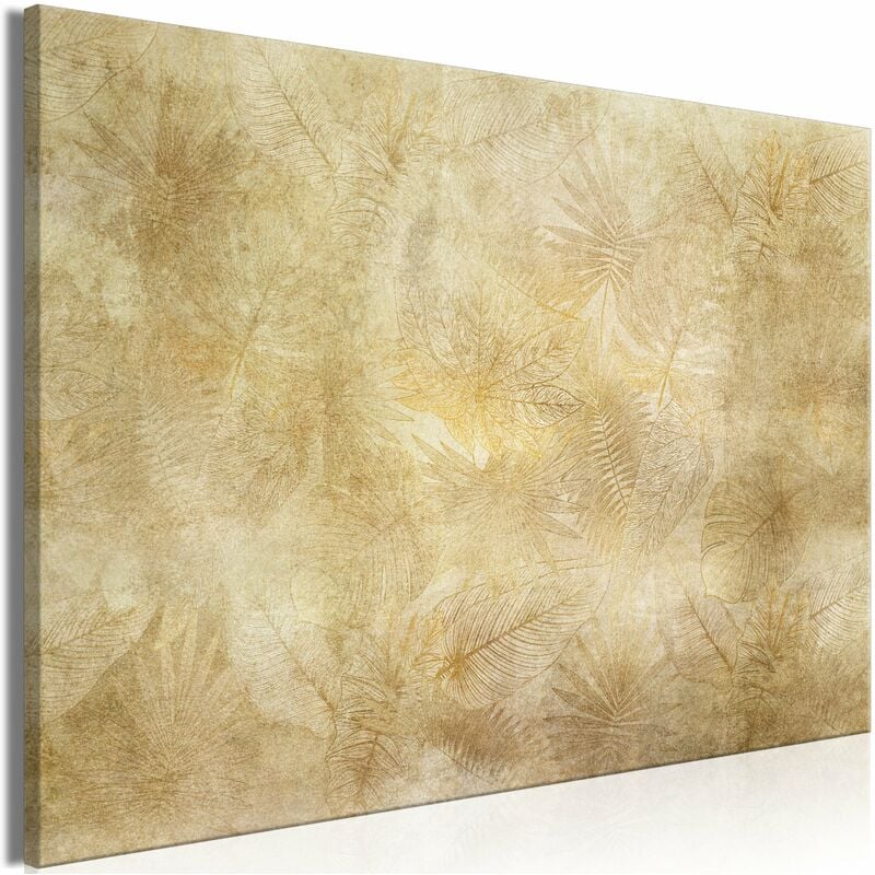 Tableau toile de décoration murale impression premium en 1 partie sur châssis en bois motif Feuilles vintage 90x60cm 110013955