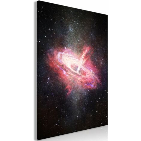 Tableau toile de décoration murale impression premium en 1 partie sur châssis en bois motif Galaxie solitaire 40x60 cm 110014469