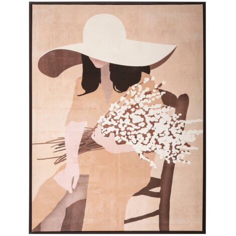 Tableau Toile murale encadrée imprimée Femme 58 x 78 cm - Atmosphera